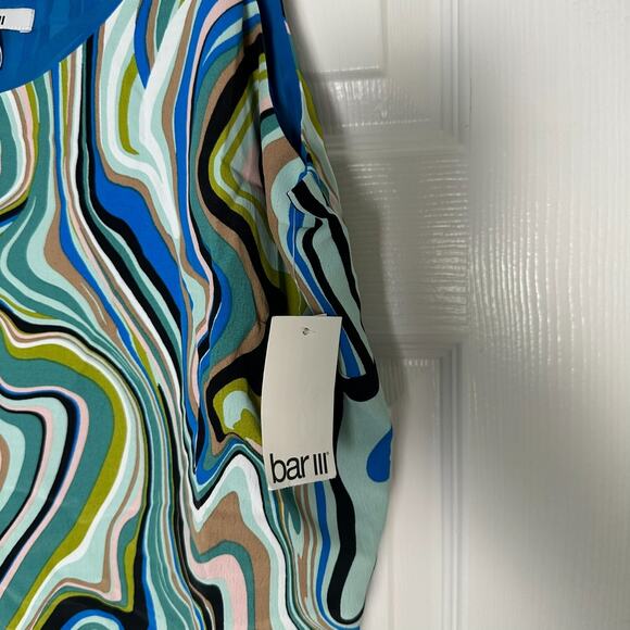 Bar III Plus Size Scoop-Neck Sleeveless Top Blue Combo‎ Size 1X - Picture 10 of 12